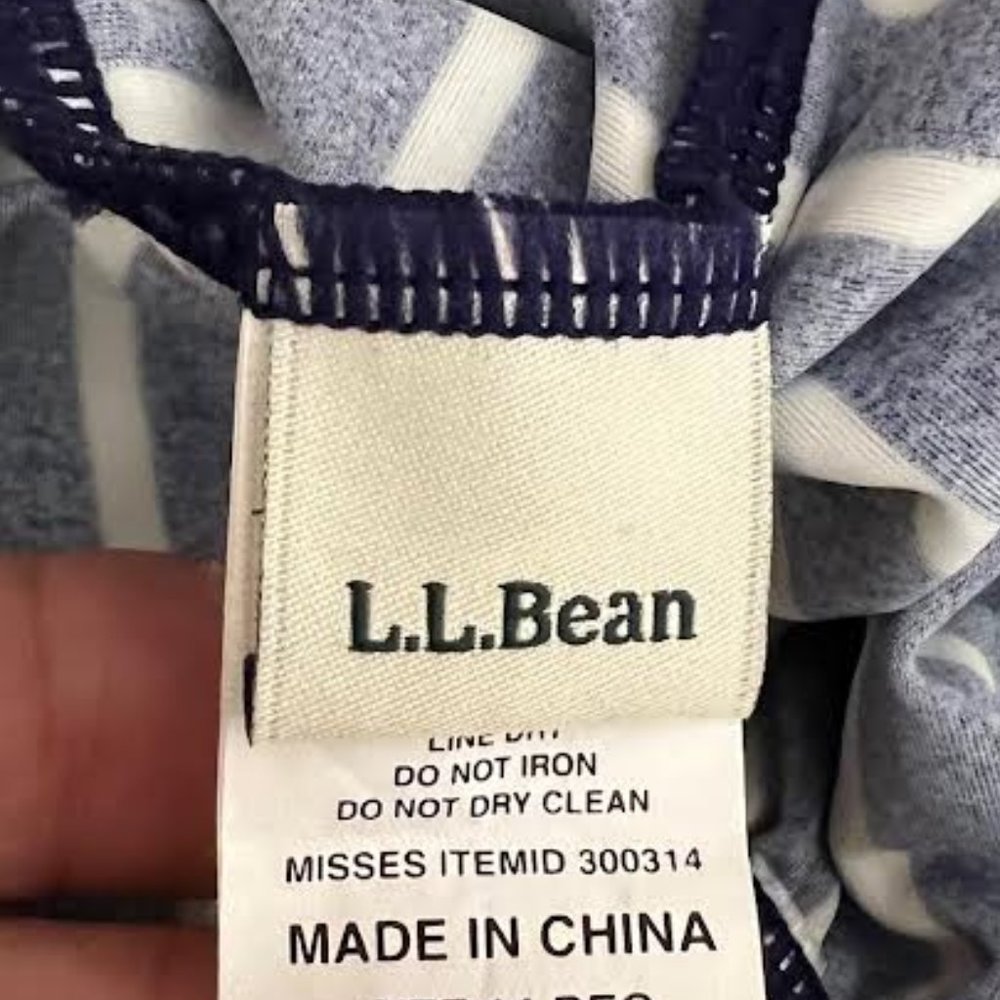 L.L. Bean Navy and White Striped Tankini Top - Size 14 - Picture 6 of 7